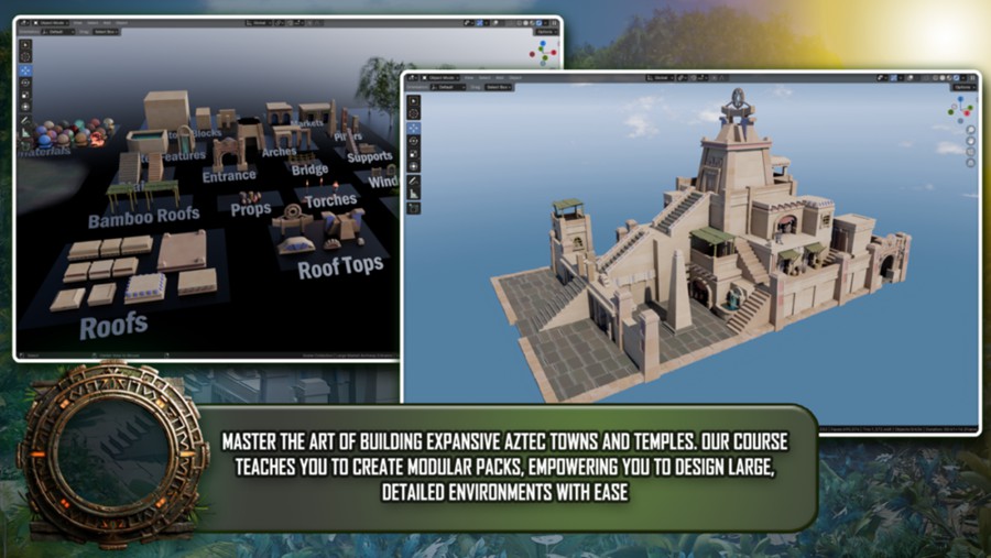 Blender大场景环境3D模块化模型建模制作视频教程 中英文字幕 Blender 4: The Modular and Kitbash Environment Guide 设计教程 第3张-素材湾丨精选海外优质设计素材资源 Blender大场景环境3D模块化模型建模制作视频教程 中英文字幕 Blender 4: The Modular and Kitbash Environment Guide 设计教程 sucaiwan.com