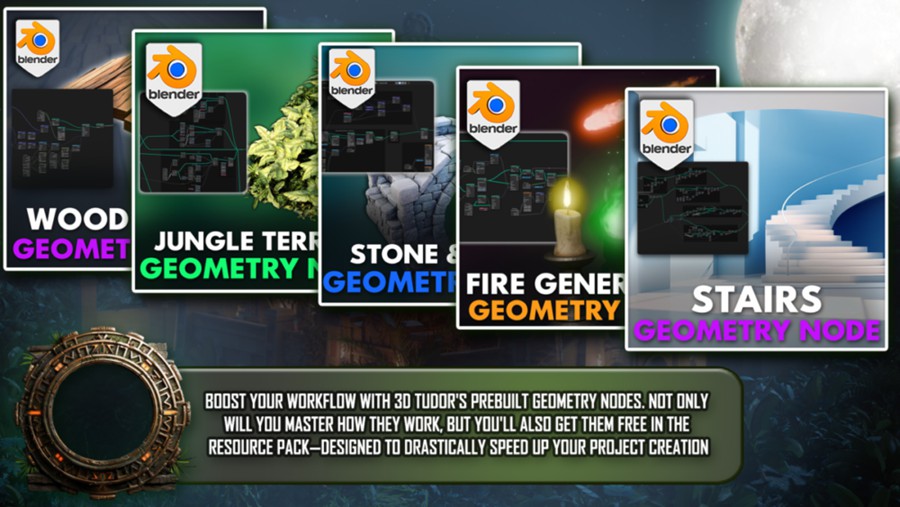 Blender大场景环境3D模块化模型建模制作视频教程 中英文字幕 Blender 4: The Modular and Kitbash Environment Guide 设计教程 第6张-素材湾丨精选海外优质设计素材资源 Blender大场景环境3D模块化模型建模制作视频教程 中英文字幕 Blender 4: The Modular and Kitbash Environment Guide 设计教程 sucaiwan.com