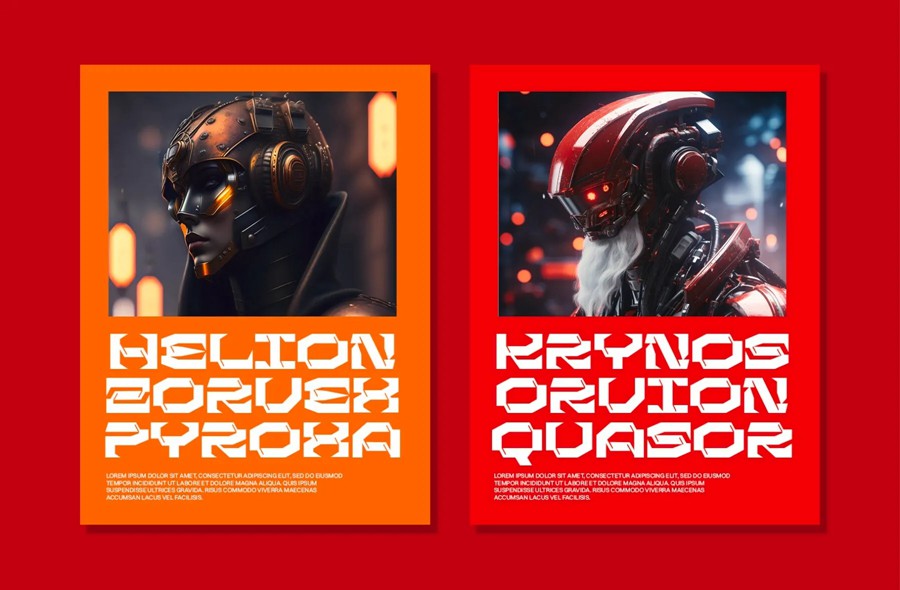 现代未来派杂志海报标题设计装饰英文字体安装包 Grexon – Modern Techno Font 设计素材 sucaiwan.com