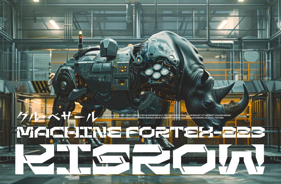 现代未来派杂志海报标题设计装饰英文字体安装包 Grexon – Modern Techno Font 设计素材 sucaiwan.com