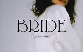 英文字体:文艺复古美学品牌广告标志设计优雅衬线英文字体安装包 Bride Serif Font