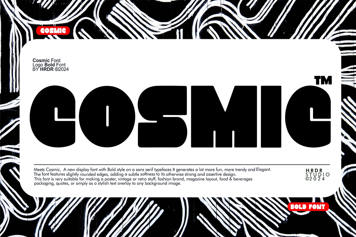 时尚复古杂志海报包装徽标设计无衬线英文字体安装包 Cosmic – Logo Bold Font 设计素材 sucaiwan.com