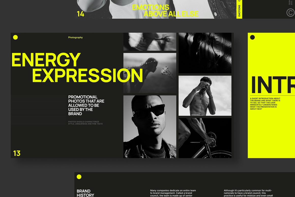 21页高级黑化风设计摄影作品集品牌营销简历幻灯片设计Figma模板素材 Bomond Presentation Guideline Kit 幻灯图表 sucaiwan.com