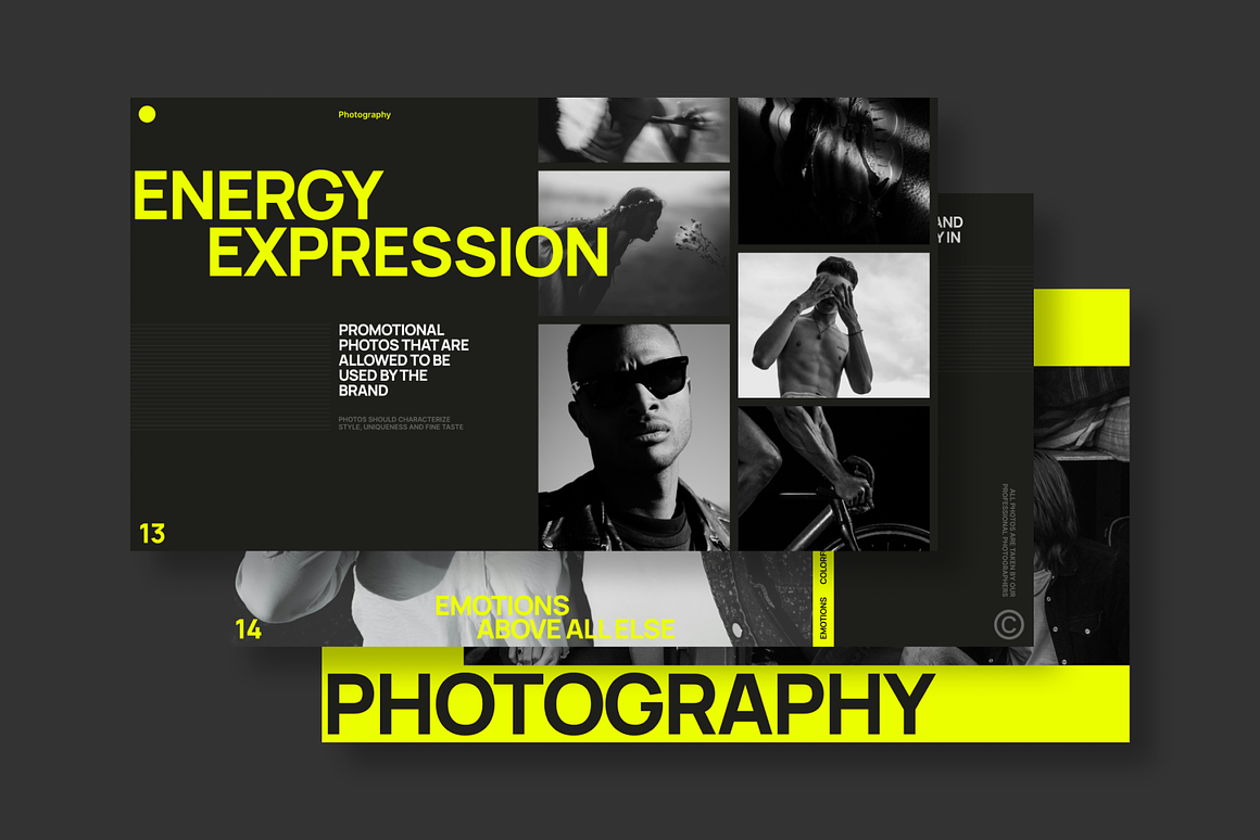 21页高级黑化风设计摄影作品集品牌营销简历幻灯片设计Figma模板素材 Bomond Presentation Guideline Kit 幻灯图表 sucaiwan.com