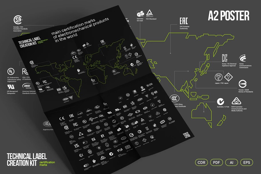125+款创意国际产品认证技术标签标志Logo徽标图标Ins海报设计Ai/Figma/Ps格式矢量模板素材 Certification Marks for Tech Labels By Linkor ® Digital 图标素材 第2张-素材湾丨精选海外优质设计素材资源 125+款创意国际产品认证技术标签标志Logo徽标图标Ins海报设计Ai/Figma/Ps格式矢量模板素材 Certification Marks for Tech Labels By Linkor ® Digital 图标素材 sucaiwan.com