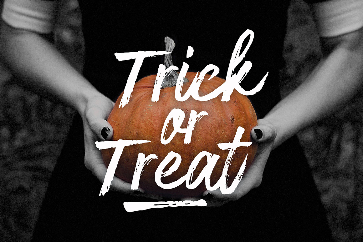 恐怖万圣节海报广告标题设计手写毛笔笔刷效果英文字体安装包 Hallofest – Handwriting Brush Font 设计素材 sucaiwan.com