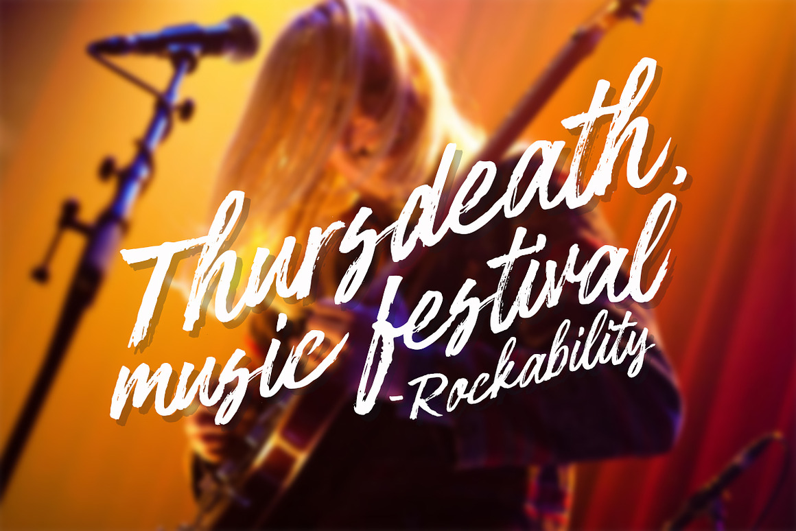 恐怖万圣节海报广告标题设计手写毛笔笔刷效果英文字体安装包 Hallofest – Handwriting Brush Font 设计素材 sucaiwan.com