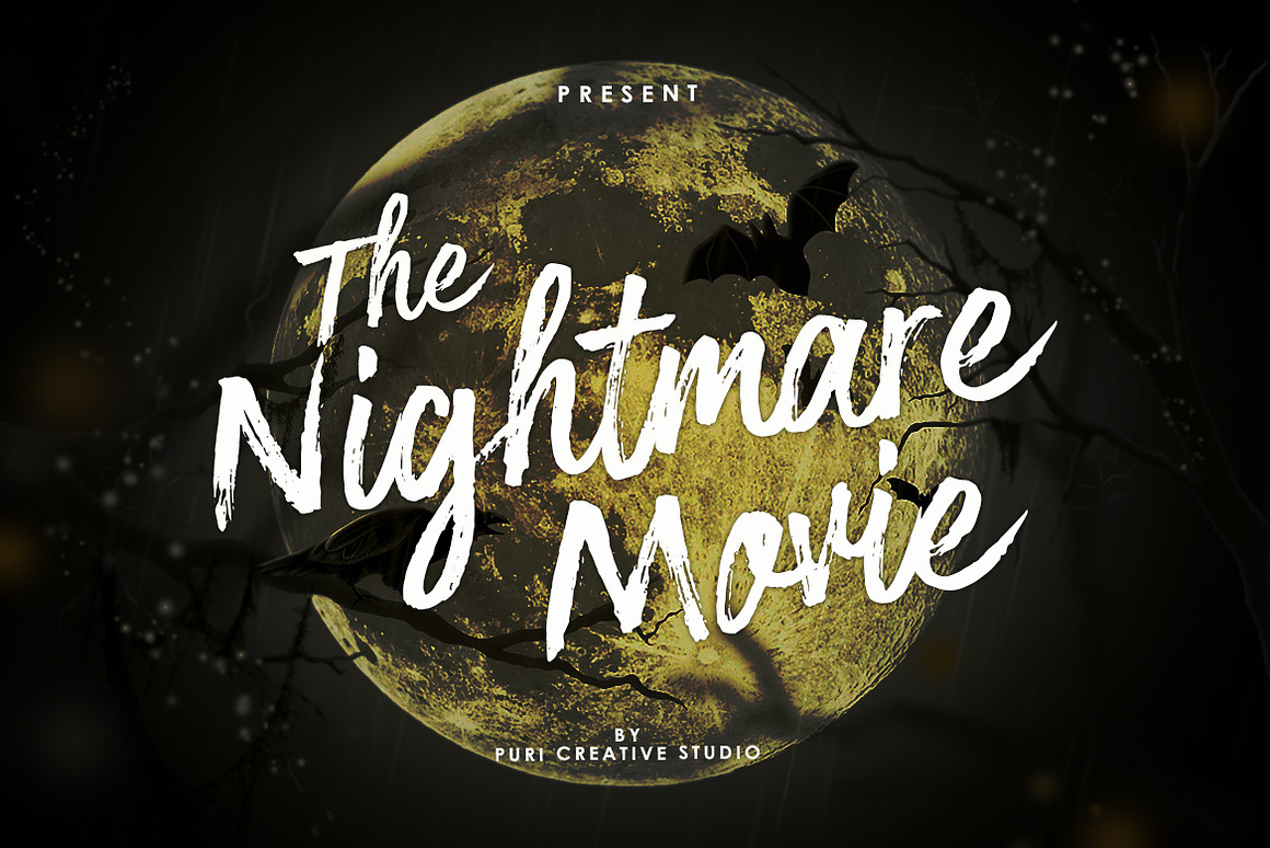 恐怖万圣节海报广告标题设计手写毛笔笔刷效果英文字体安装包 Hallofest – Handwriting Brush Font 设计素材 sucaiwan.com