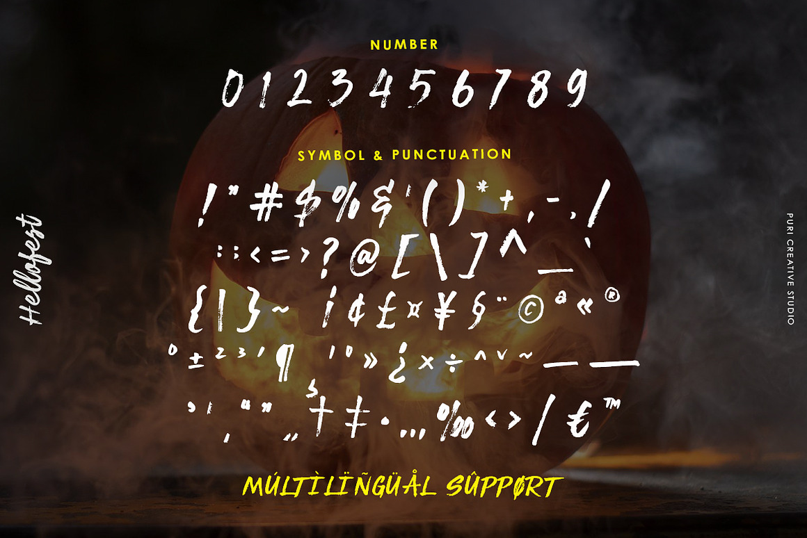 恐怖万圣节海报广告标题设计手写毛笔笔刷效果英文字体安装包 Hallofest – Handwriting Brush Font 设计素材 sucaiwan.com