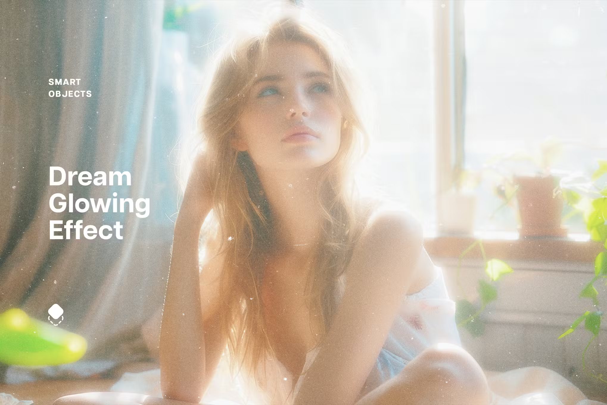 梦幻发光文艺照片效果图层样式Photoshop模板 Dream Glowing Photo Effect 插件预设 sucaiwan.com