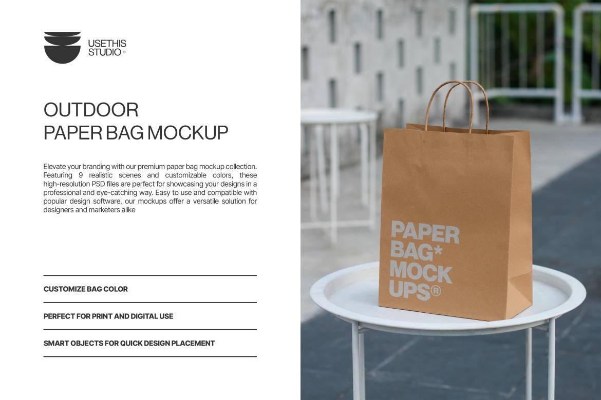 9款逼真品牌VI设计手提购物纸袋展示效果图PS贴图样机模板素材 Outdoor Paper Bag Mockup Collection 样机素材 第2张-素材湾丨精选海外优质设计素材资源 9款逼真品牌VI设计手提购物纸袋展示效果图PS贴图样机模板素材 Outdoor Paper Bag Mockup Collection 样机素材 sucaiwan.com
