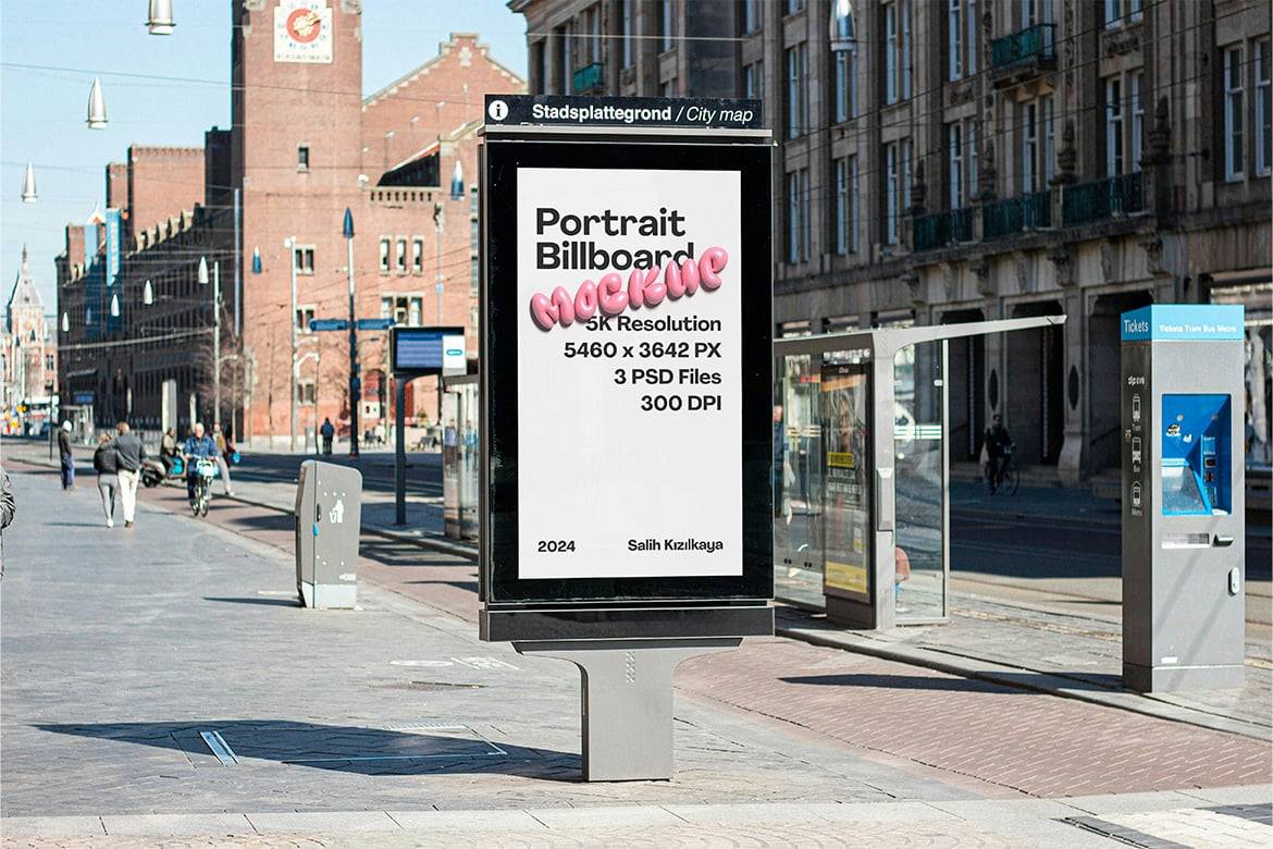 时尚城市街头海报招贴车站广告牌设计展示效果图PS贴图样机模板素材 Portrait Billboards 样机素材 第2张-素材湾丨精选海外优质设计素材资源 时尚城市街头海报招贴车站广告牌设计展示效果图PS贴图样机模板素材 Portrait Billboards 样机素材 sucaiwan.com