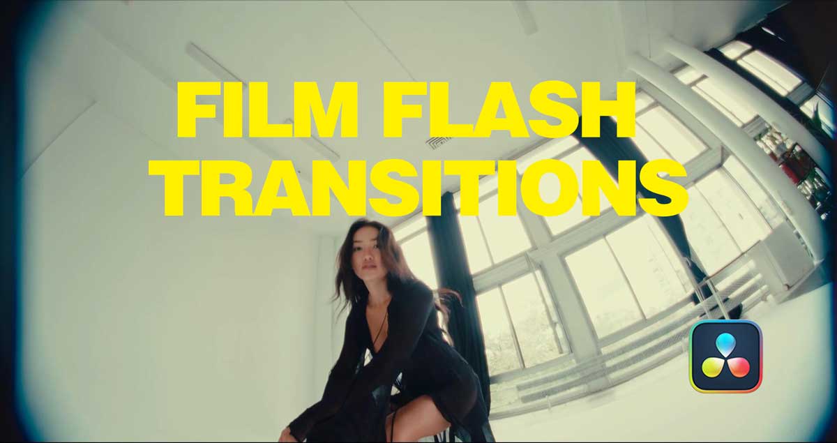 达芬奇预设：15款复古胶片感相机快门闪光灯闪烁无缝转场效果预设 Film Flash Transitions for DaVinci Resolve , sucaiwan.com