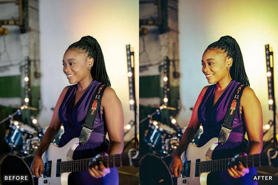 8组霓虹灯效果音乐会人像摄影照片调色Lightroom预设 Concert Lightroom Presets 插件预设 sucaiwan.com