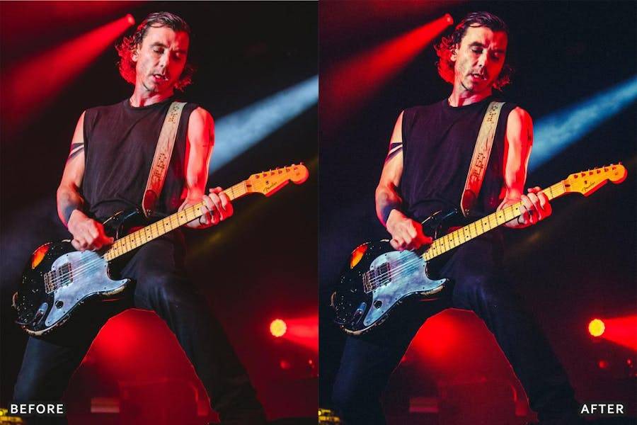 8组霓虹灯效果音乐会人像摄影照片调色Lightroom预设 Concert Lightroom Presets 插件预设 sucaiwan.com