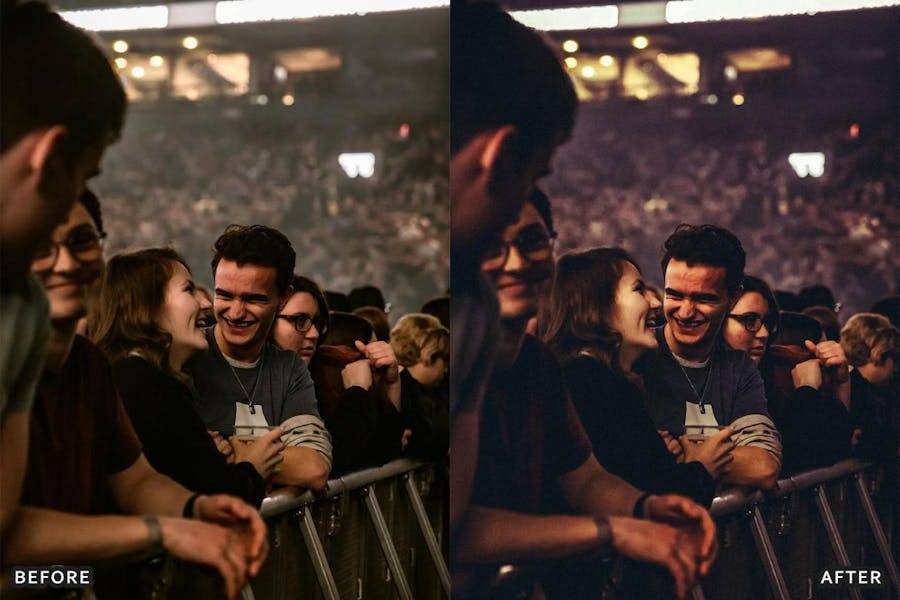 8组霓虹灯效果音乐会人像摄影照片调色Lightroom预设 Concert Lightroom Presets 插件预设 sucaiwan.com