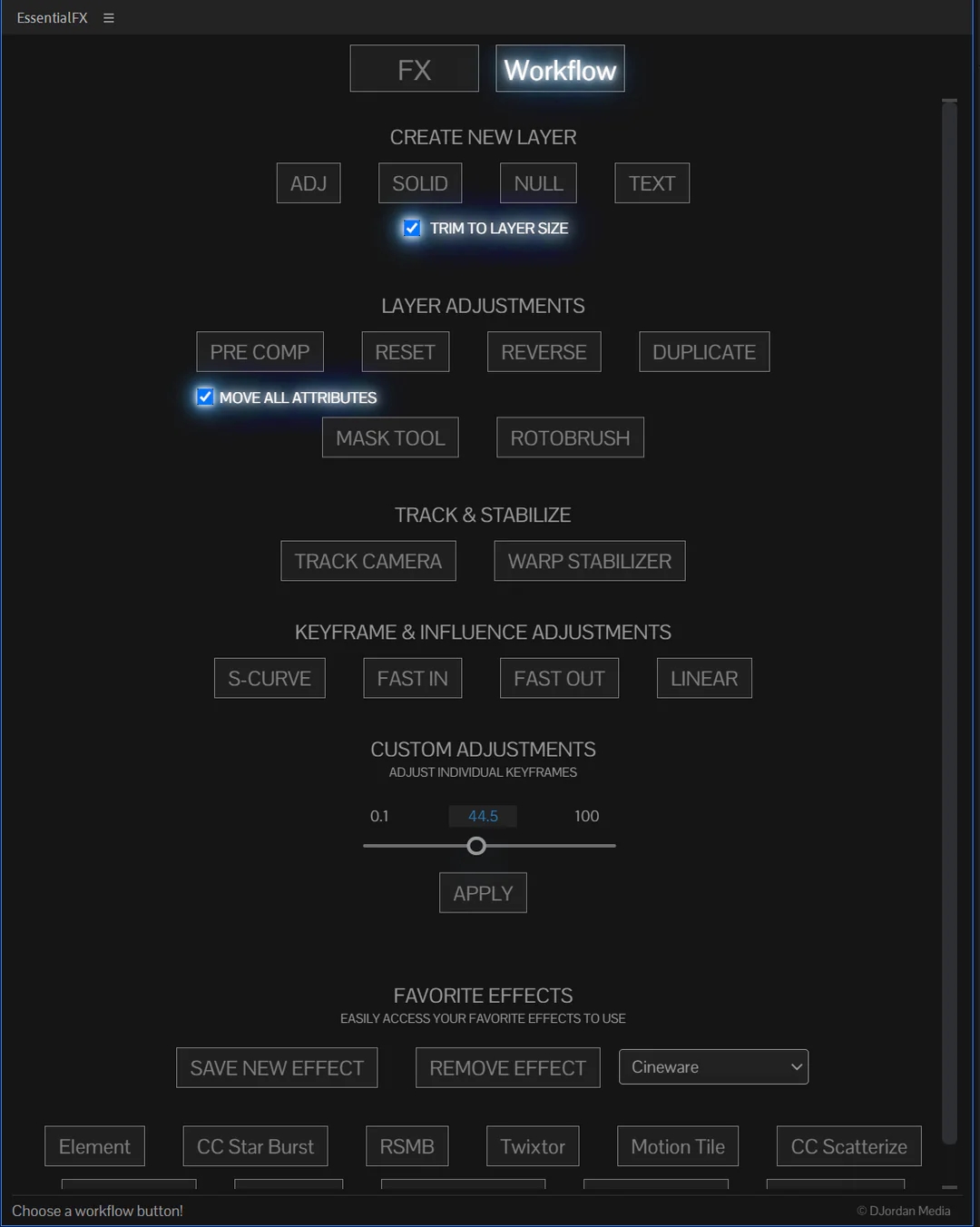 AE插件：终极一键生成汽车游戏漫剪镜头画面剪辑特效预设叠加LUT调色摇晃变速视觉效果终极插件包 EssentialFX by DjordanMedia 插件预设 sucaiwan.com