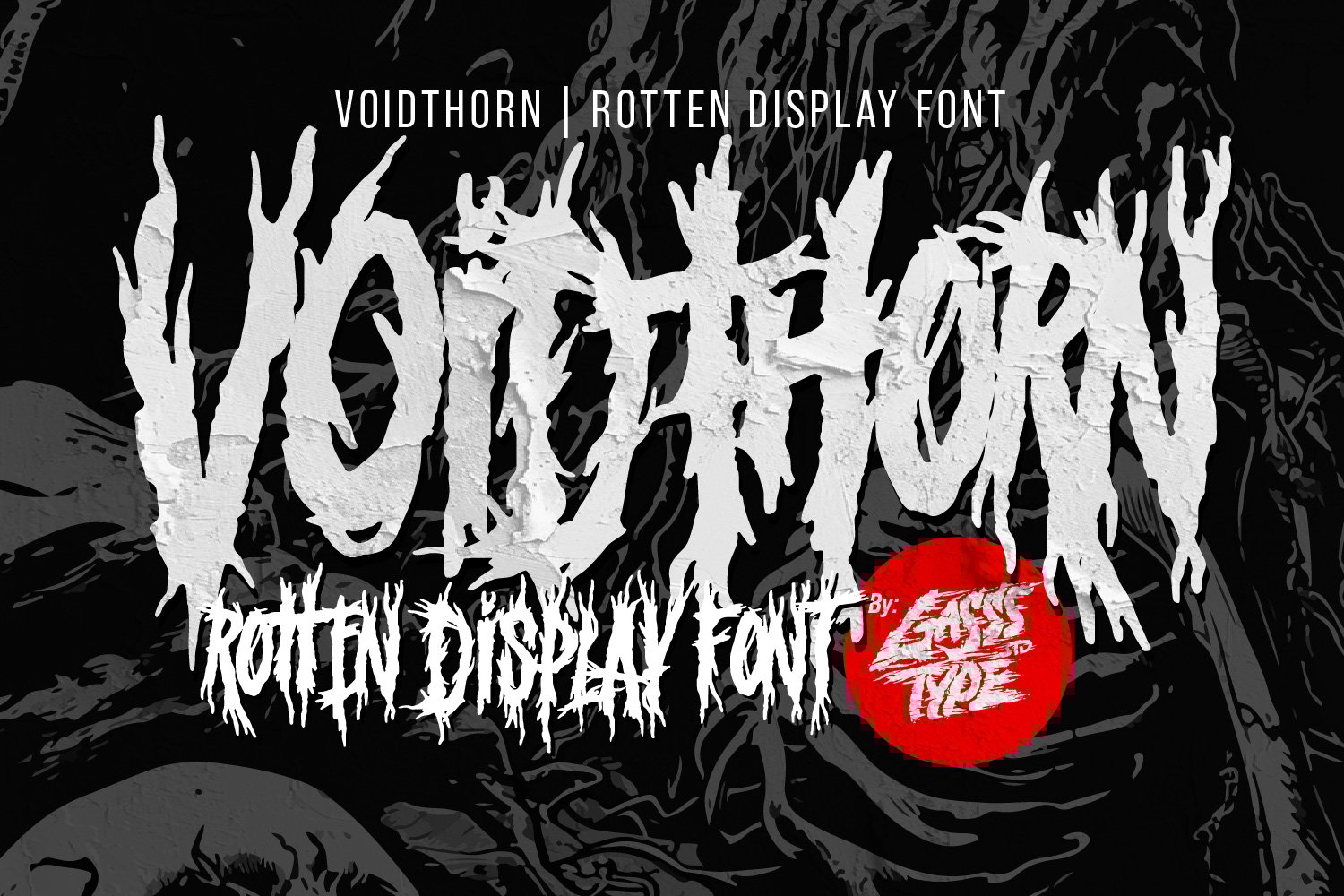 哥特式黑色金属海报徽标设计装饰英文字体安装包 Voidthorn – Black Metal Font 设计素材 sucaiwan.com