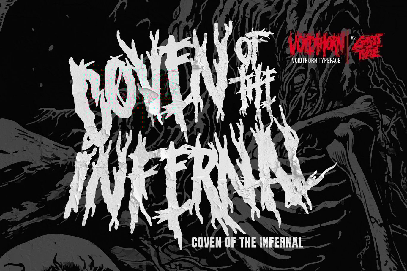 哥特式黑色金属海报徽标设计装饰英文字体安装包 Voidthorn – Black Metal Font 设计素材 sucaiwan.com