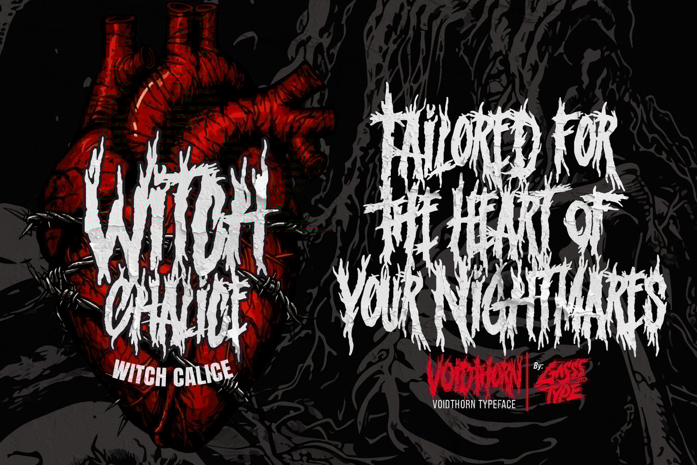 哥特式黑色金属海报徽标设计装饰英文字体安装包 Voidthorn – Black Metal Font 设计素材 sucaiwan.com