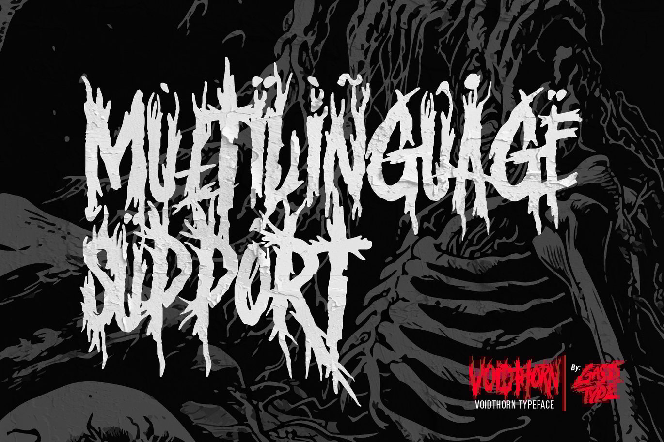 哥特式黑色金属海报徽标设计装饰英文字体安装包 Voidthorn – Black Metal Font 设计素材 sucaiwan.com