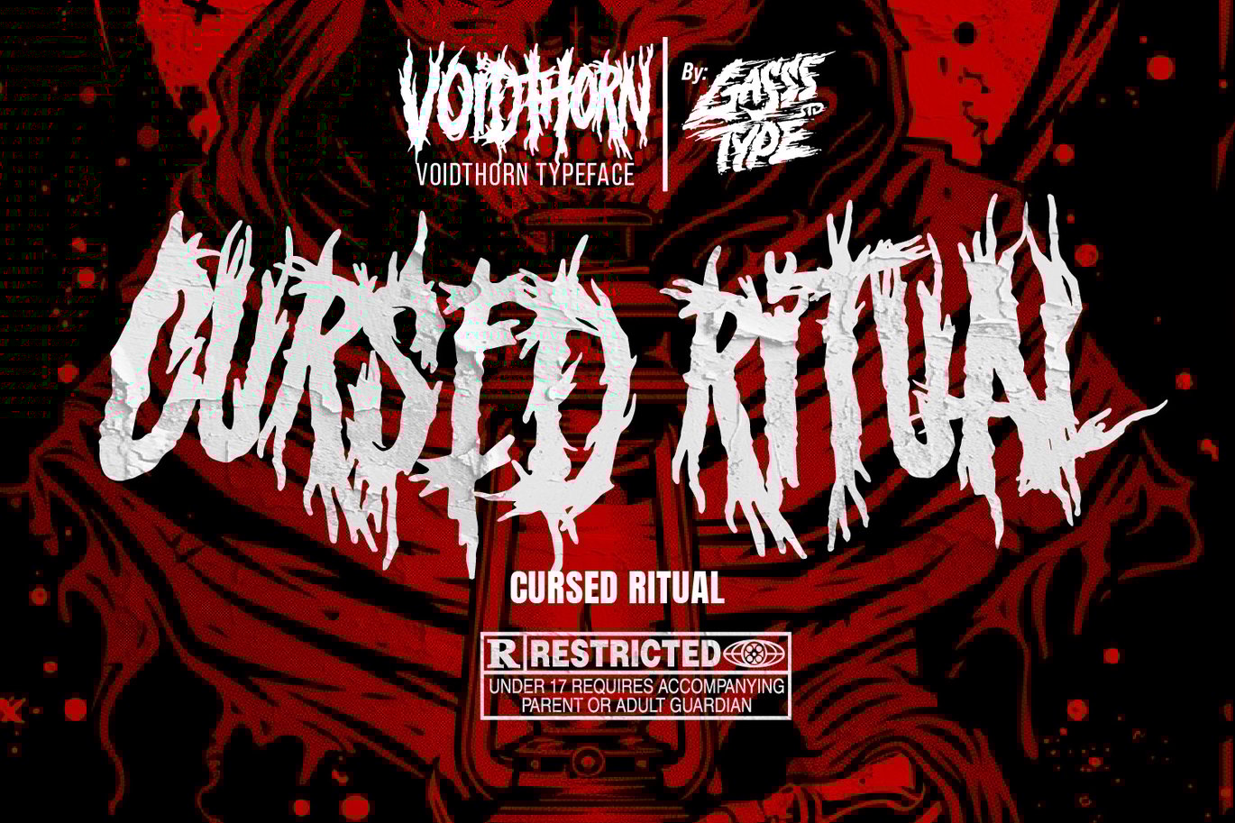 哥特式黑色金属海报徽标设计装饰英文字体安装包 Voidthorn – Black Metal Font 设计素材 sucaiwan.com