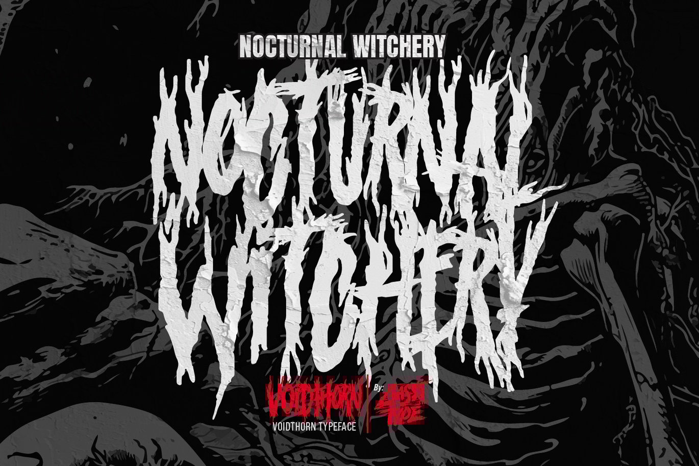 哥特式黑色金属海报徽标设计装饰英文字体安装包 Voidthorn – Black Metal Font 设计素材 sucaiwan.com