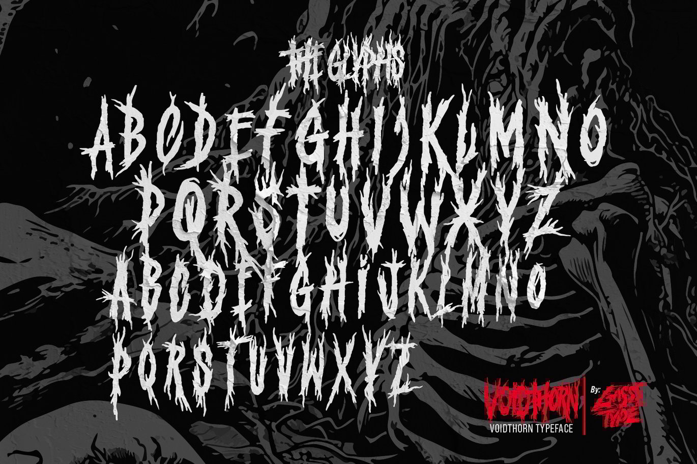 哥特式黑色金属海报徽标设计装饰英文字体安装包 Voidthorn – Black Metal Font 设计素材 sucaiwan.com