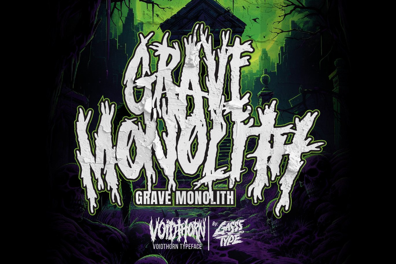 哥特式黑色金属海报徽标设计装饰英文字体安装包 Voidthorn – Black Metal Font 设计素材 sucaiwan.com