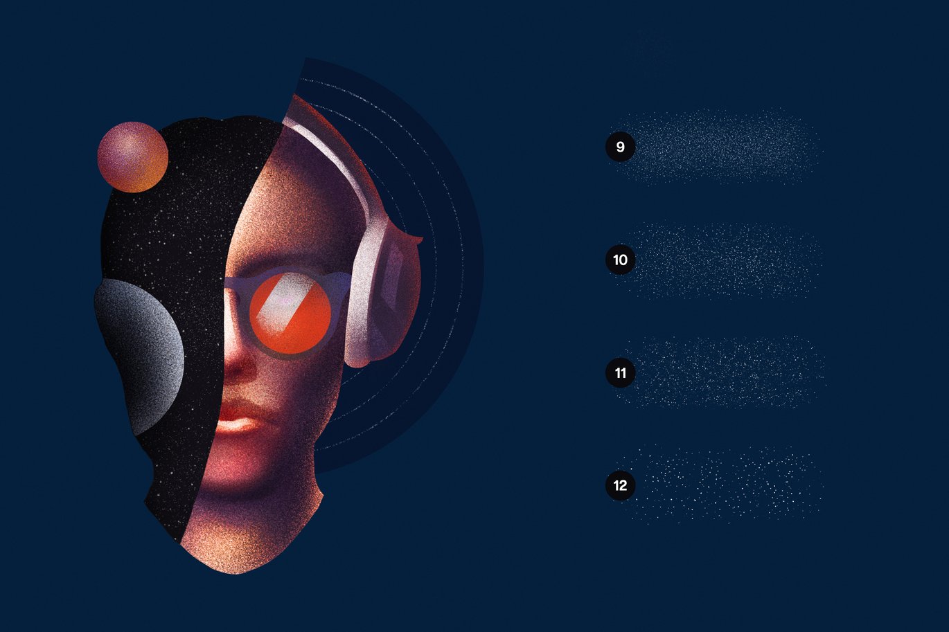 15款创意颗粒噪点数字绘画艺术效果PS笔刷画笔设计素材 Misterio Shader Photoshop Brushes 笔刷资源 sucaiwan.com