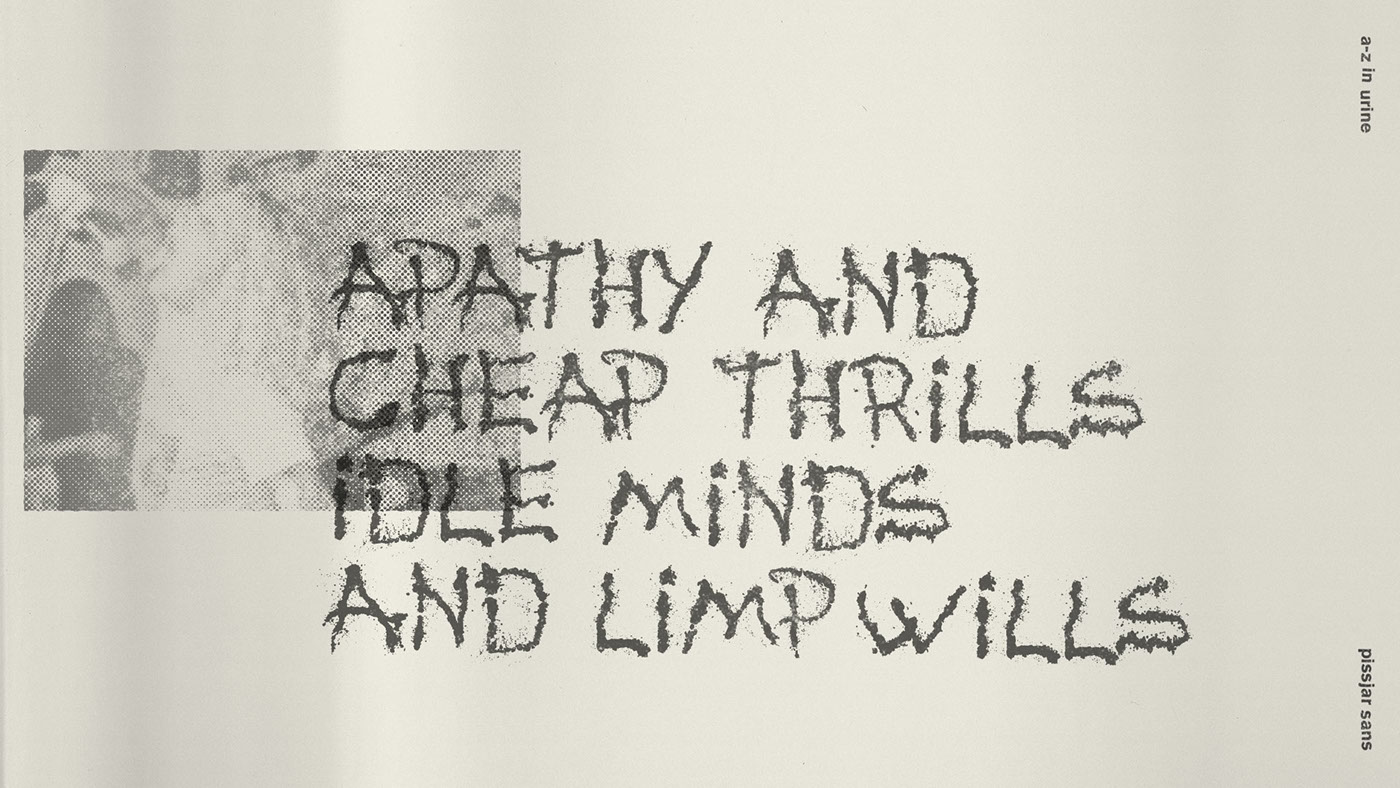 英文字体：复古液体泼溅泼洒飞溅独特抽象Logo海报排版设计装饰无衬线装饰字体 Pissjar Sans Typeface , sucaiwan.com