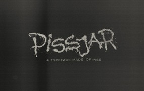 英文字体:复古液体泼溅泼洒飞溅独特抽象Logo海报排版设计装饰无衬线装饰字体 Pissjar Sans Typeface