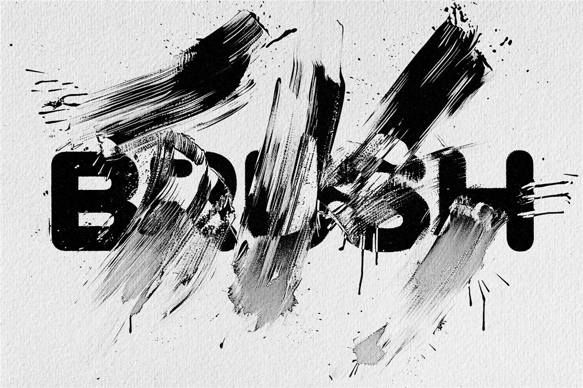 做旧艺术手工涂鸦墨水飞溅喷墨抽象文本标题PSD效果 , sucaiwan.com