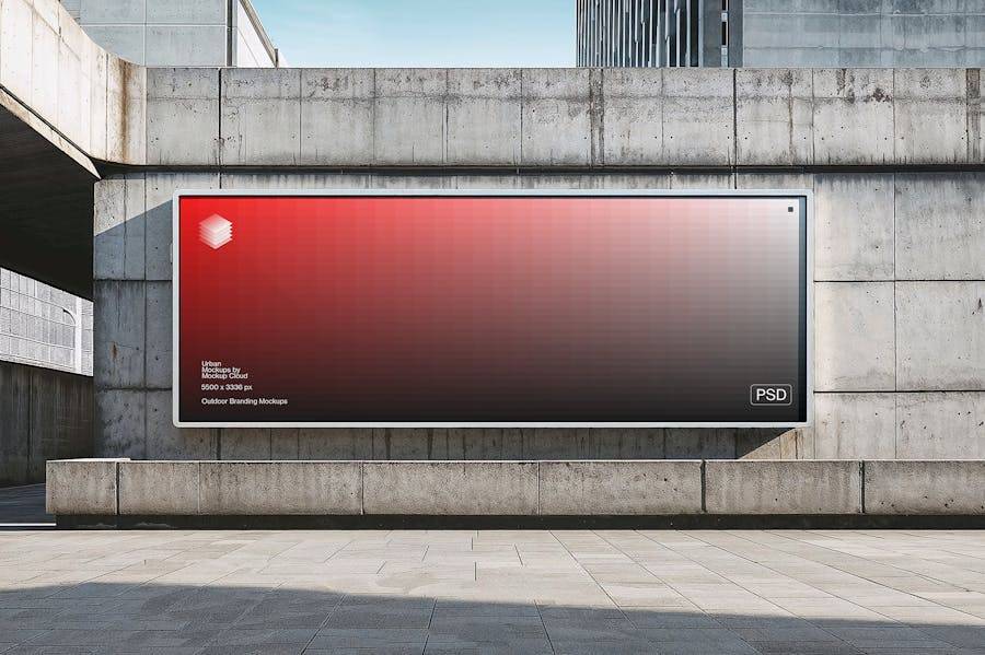 5款时尚城市街头广告牌海报招贴设计展示效果图PS贴图样机模板 Billboard Advertising Mockups Vol. 1 样机素材 sucaiwan.com