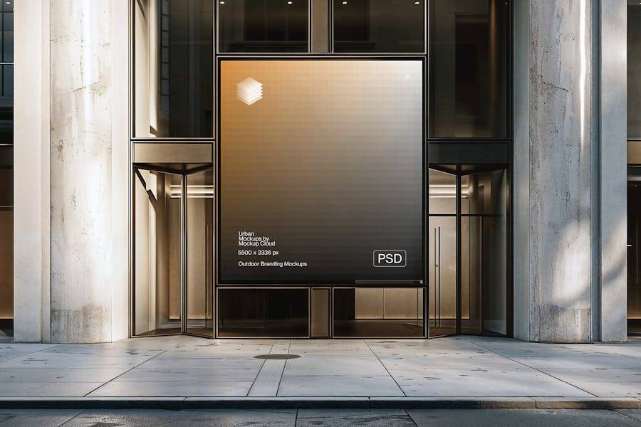 5款时尚城市街头广告牌海报招贴设计展示效果图PS贴图样机模板 Billboard Advertising Mockups Vol. 1 样机素材 sucaiwan.com