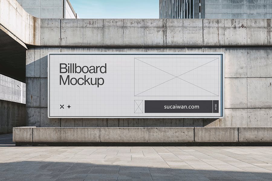 5款时尚城市街头广告牌海报招贴设计展示效果图PS贴图样机模板 Billboard Advertising Mockups Vol. 1 样机素材 sucaiwan.com