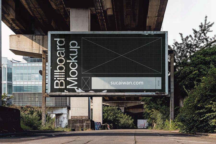 5款时尚城市街头广告牌海报招贴设计展示效果图PS贴图样机模板 Billboard Advertising Mockups Vol. 1 样机素材 sucaiwan.com