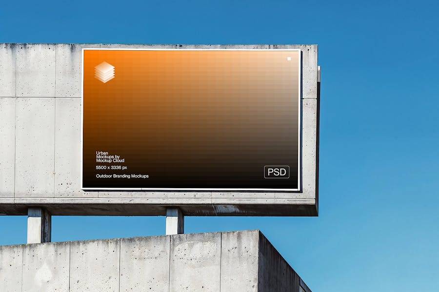 5款时尚城市街头广告牌海报招贴设计展示效果图PS贴图样机模板 Billboard Advertising Mockups Vol. 1 样机素材 sucaiwan.com