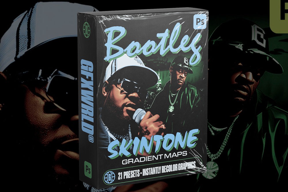 嘻哈说唱T恤卫衣印花图案设计复古色调人像图片调色PS色板预设包 Bootleg Gradient Maps (Vol. 1) 插件预设 第1张-素材湾丨精选海外优质设计素材资源 嘻哈说唱T恤卫衣印花图案设计复古色调人像图片调色PS色板预设包 Bootleg Gradient Maps (Vol. 1) 插件预设 sucaiwan.com
