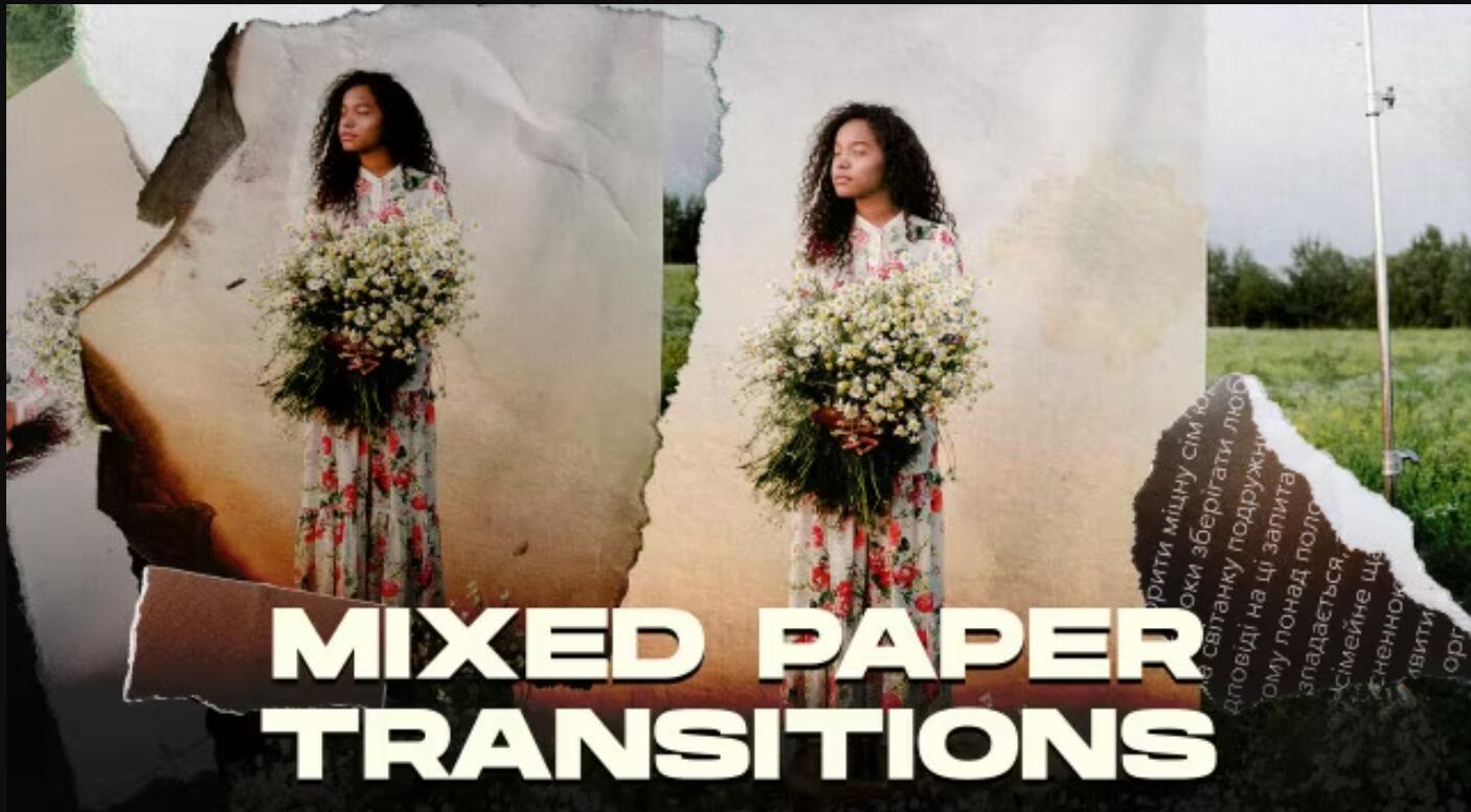 PR模板：10个混合媒体拼贴涂鸦美学邋遢风格粗糙纸质纹理艺术转场动画 , sucaiwan.com