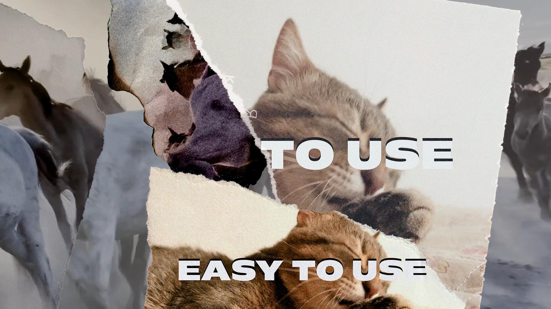 PR模板：10个混合媒体拼贴涂鸦美学邋遢风格粗糙纸质纹理艺术转场动画 , sucaiwan.com