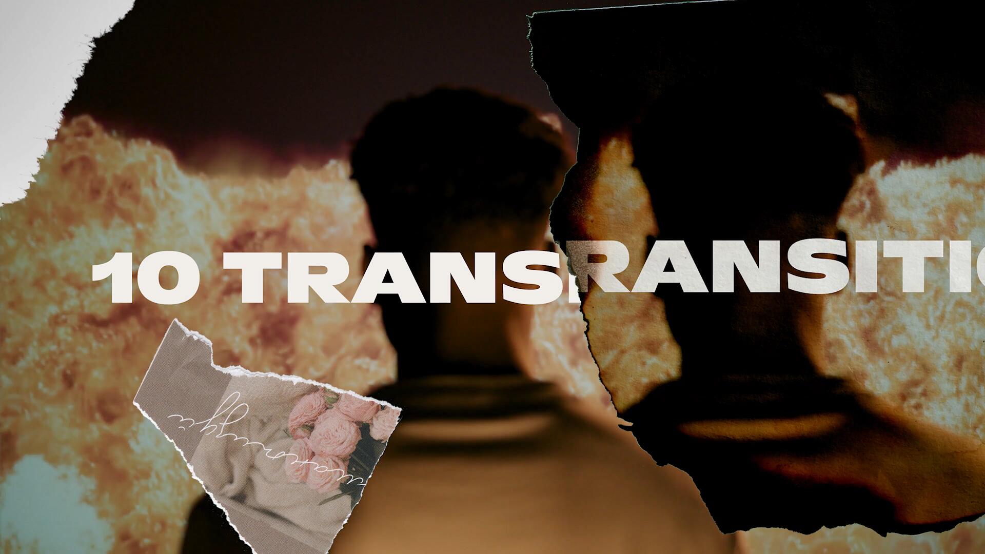 PR模板：10个混合媒体拼贴涂鸦美学邋遢风格粗糙纸质纹理艺术转场动画 , sucaiwan.com