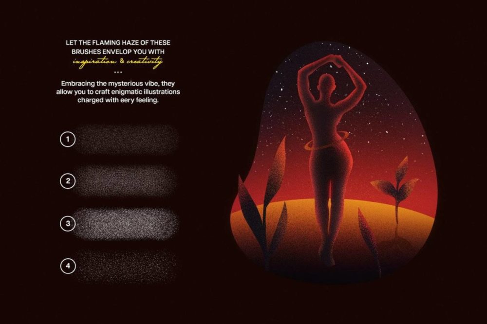 15款时尚颗粒噪点数字艺术绘画效果AI矢量笔刷设计素材 Misterio Shader Illustrator Brushes 笔刷资源 sucaiwan.com