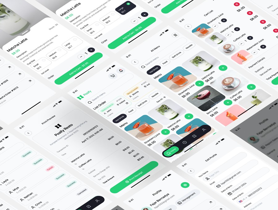 84+屏双配色果汁饮料咖啡在线下单购买APP UI界面设计Figma模板套件 Posify – Mobile Point of Sale UI KIT APP UI 第3张-素材湾丨精选海外优质设计素材资源 84+屏双配色果汁饮料咖啡在线下单购买APP UI界面设计Figma模板套件 Posify – Mobile Point of Sale UI KIT APP UI sucaiwan.com