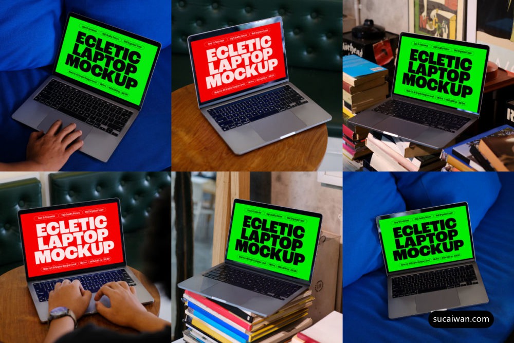 16款流行网站web界面设计苹果MacBook笔记本电脑PS展示贴图样机模板 MartypeCo – Eclectic Macbook Mockup – KRV Vol 1 样机素材 sucaiwan.com