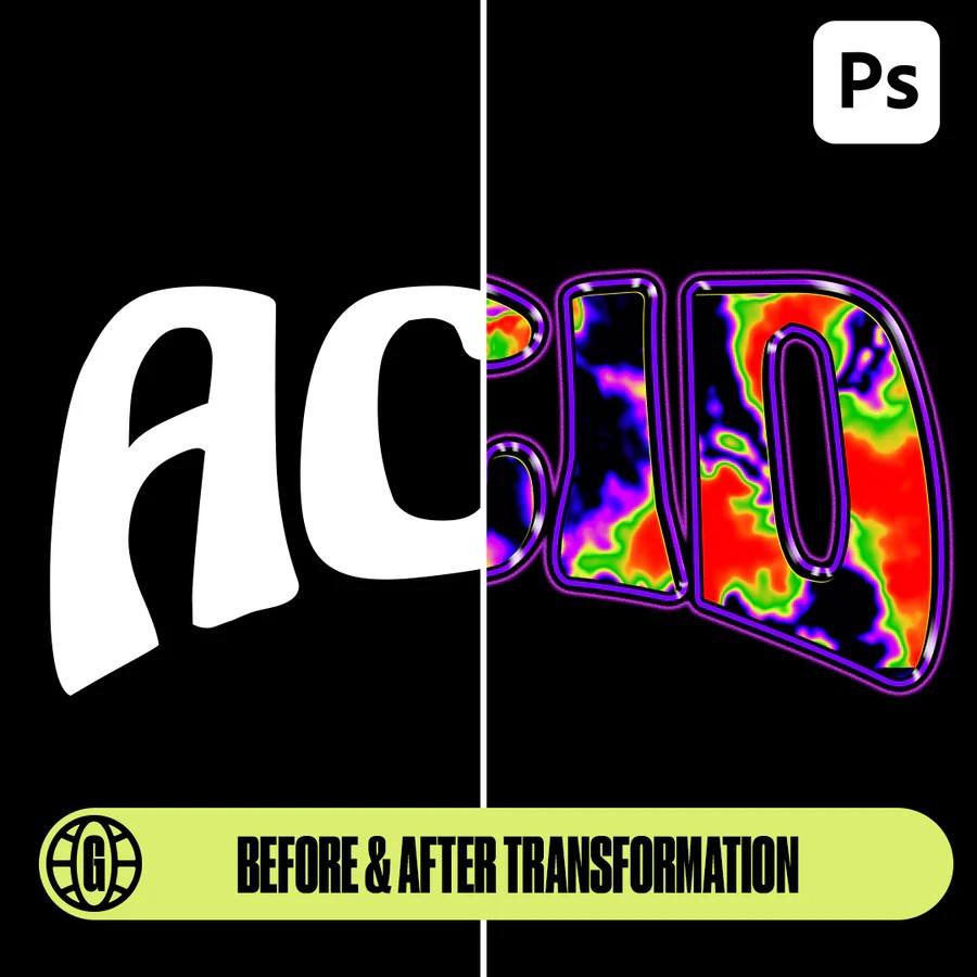 GFXWRLD - Acid Trip Text Styles Pack (Vol. 1) 28款时尚迷幻热像仪感应酸性海报封面设计PS渐变纹理Photoshop样式预设 插件预设 sucaiwan.com