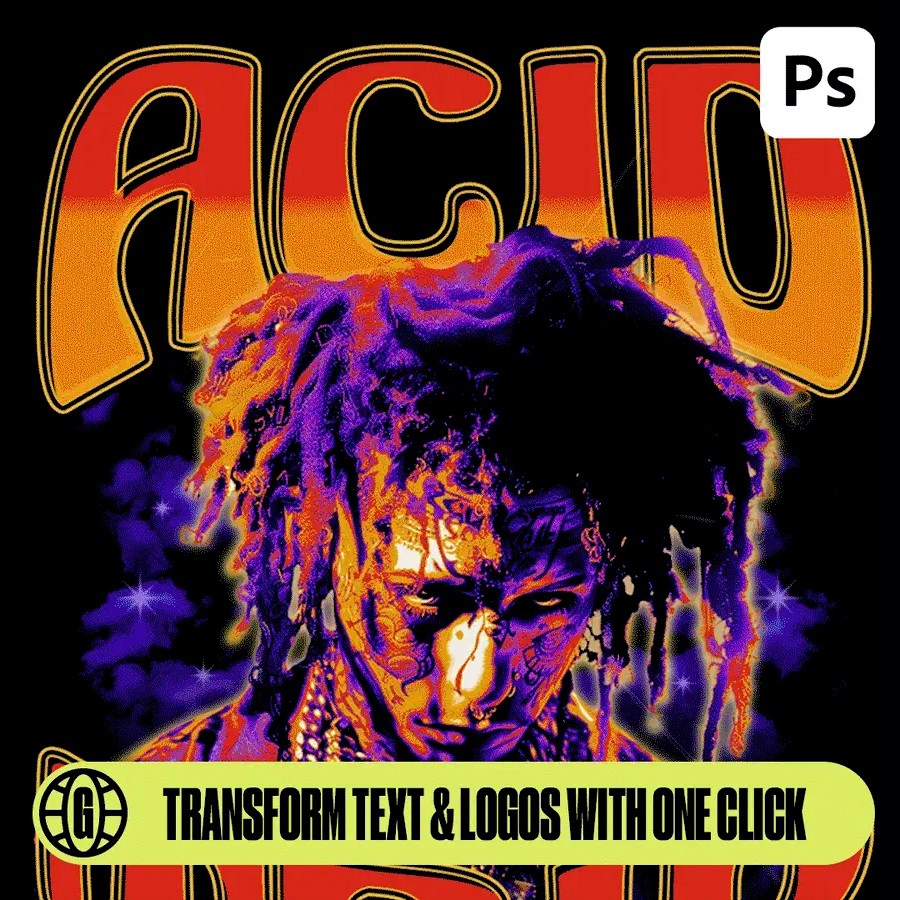 GFXWRLD - Acid Trip Text Styles Pack (Vol. 1) 28款时尚迷幻热像仪感应酸性海报封面设计PS渐变纹理Photoshop样式预设 插件预设 sucaiwan.com