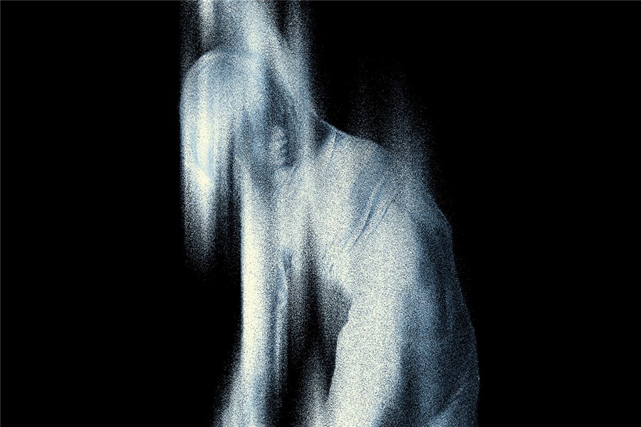 3款潮流复古颗粒尘埃动感沙尘暴朋克故障风扭曲模糊ps特效样机 Sandstorm Distortion Photo Effect , sucaiwan.com