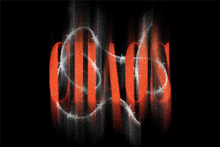 3款潮流复古颗粒尘埃动感沙尘暴朋克故障风扭曲模糊ps特效样机 Sandstorm Distortion Photo Effect , sucaiwan.com