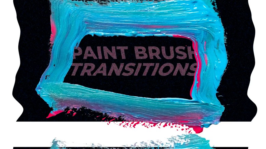 4K油漆笔刷纹理转场过渡效果二合一RP/AE视频模板 Paint Brush Transitions 影视音频 sucaiwan.com